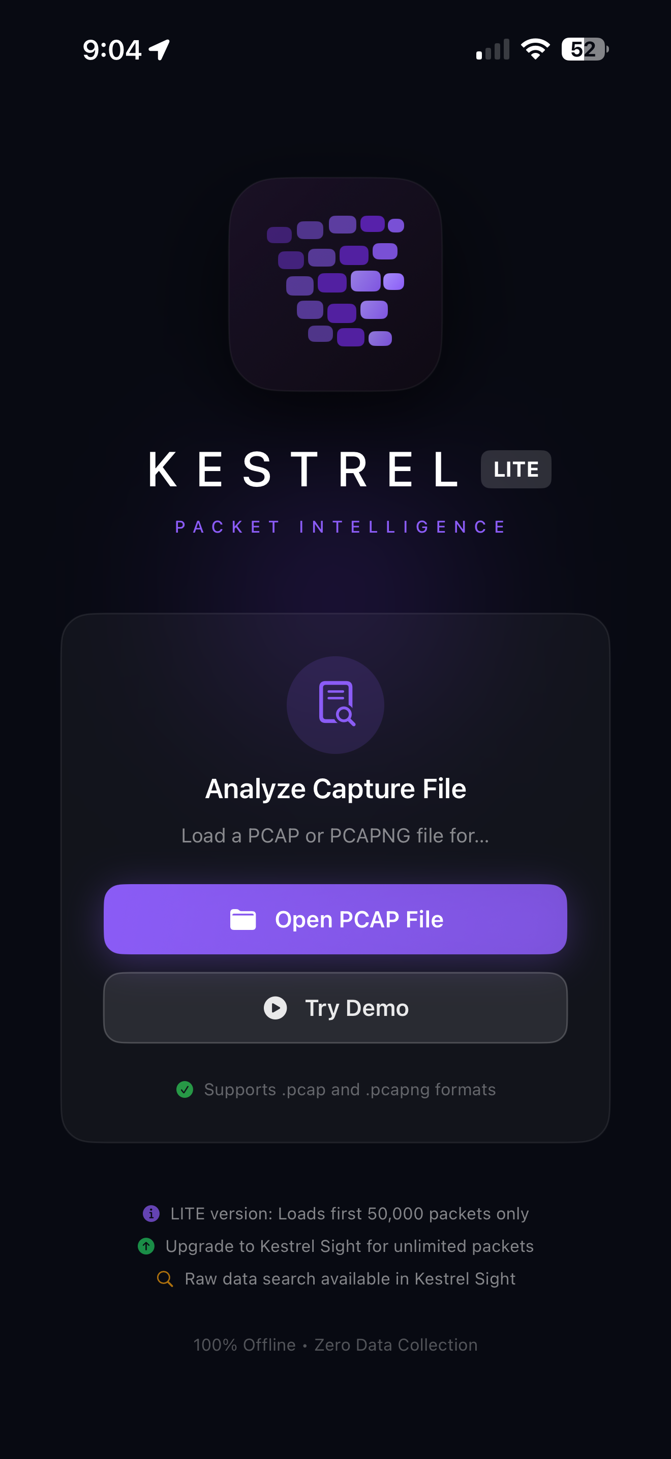 Kestrel Lite dashboard