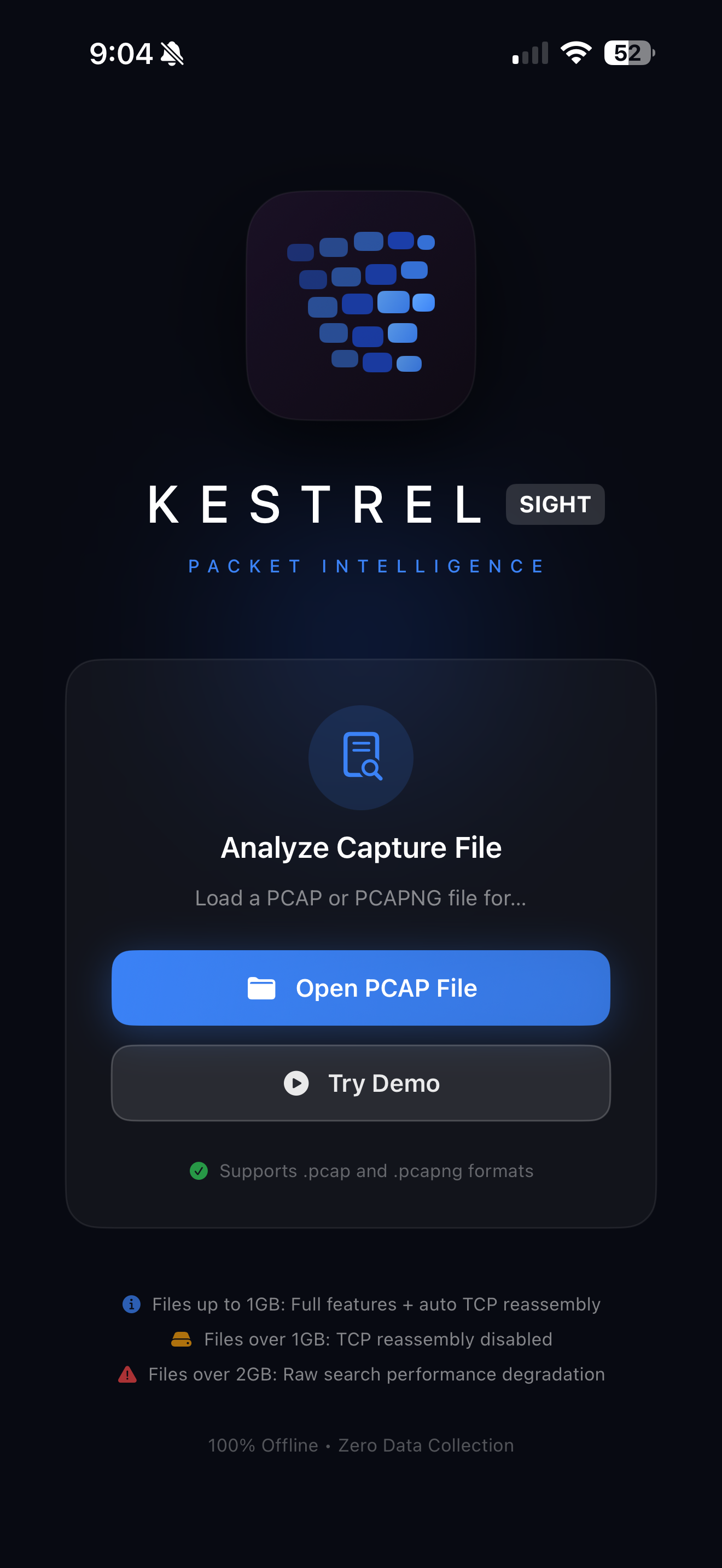 Kestrel Sight dashboard